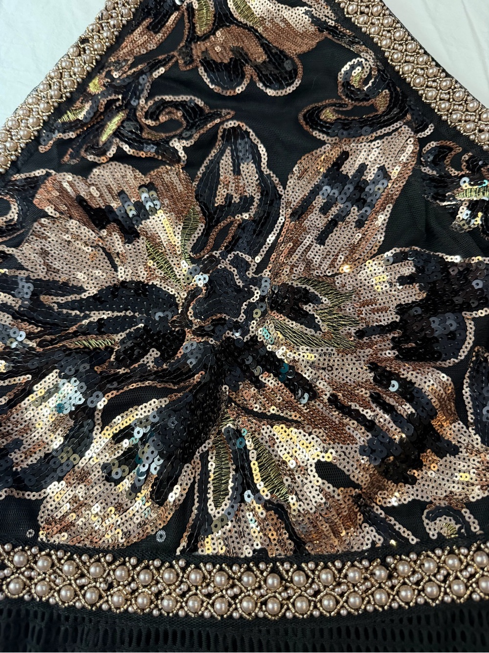 NWT 12th TRIBE Like Gold Dust Sequin Fringe Dress Festival S - Picture 6 of 16